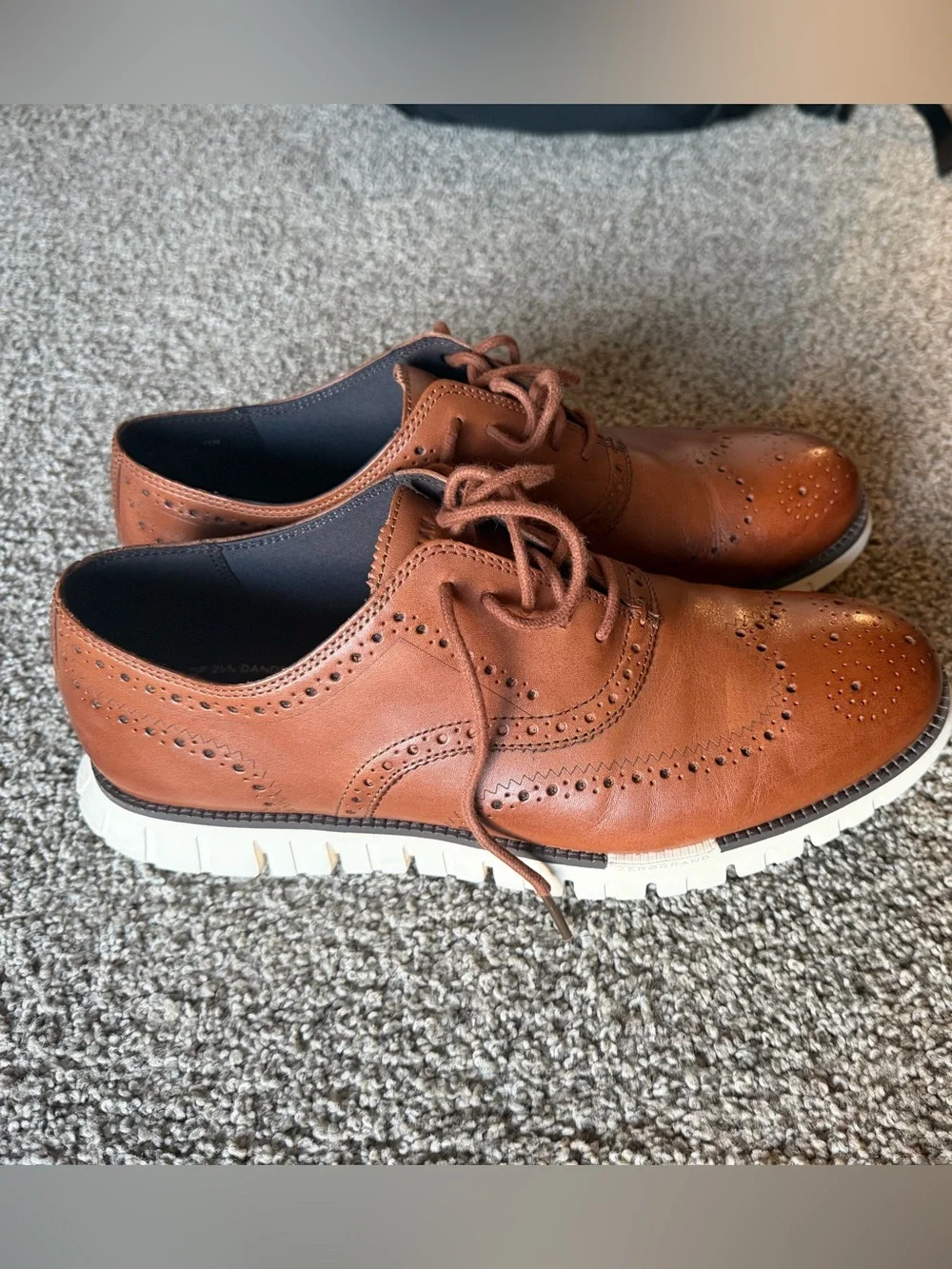 Cole Haan Cognac Leather Wingtip Derbys